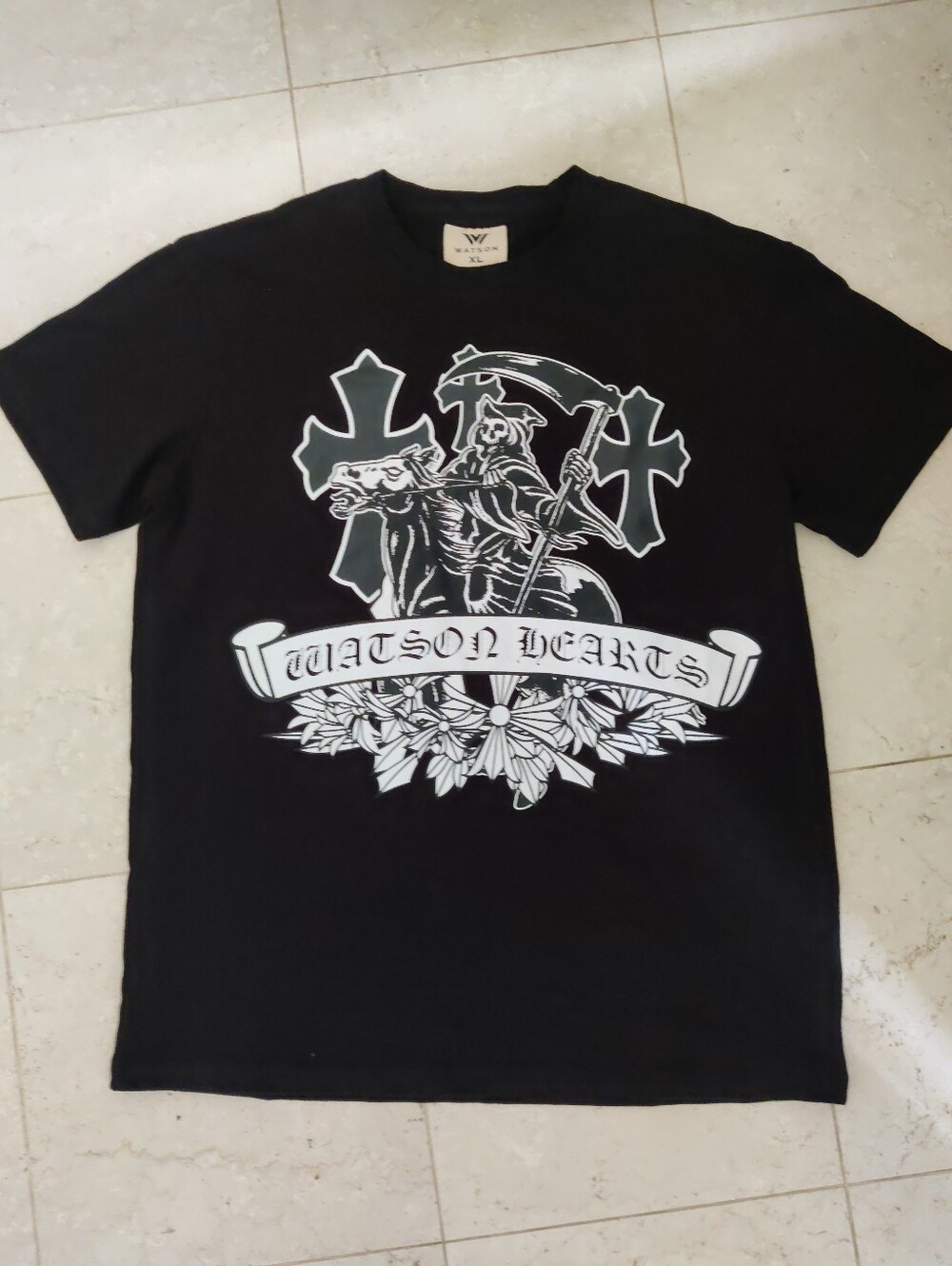Watson Hearts Men's Unisex Rhinestone Embellished Gothic Shirt XL NWOT